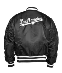 Los Angeles Dodgers Ma-1 Bomber Black Satin Full-zip Jacket