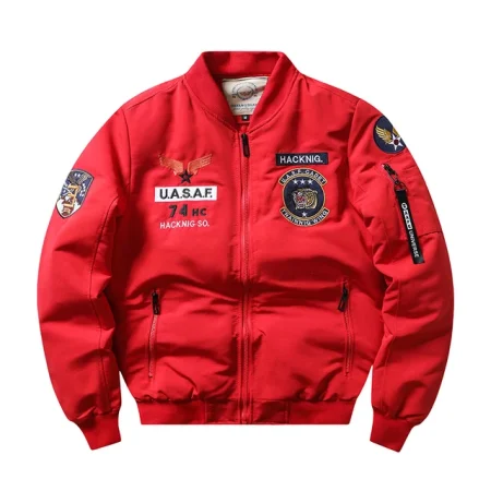 Ma-1 Army Red Bomber Flight Pilot Jacket