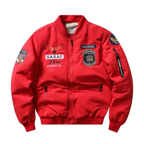 Ma-1 Army Red Bomber Flight Pilot Jacket