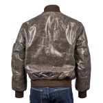 Ma-1 Brown Leather Flight Bomber Jacket