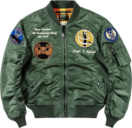 Ma-1 Military Green Flight Bomber Full Zip Jacket