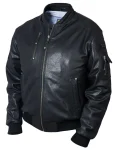 Ma-1 Tigers Bomber Black Leather Jacket