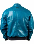 Ma-1 Tigers Bomber Lagoon Blue Leather Jacket