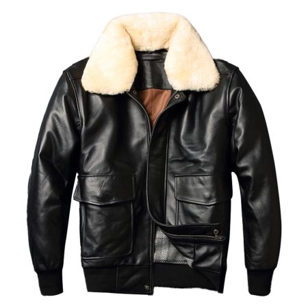 Men's Air Force A-2 Black Leather Pilot Jacket