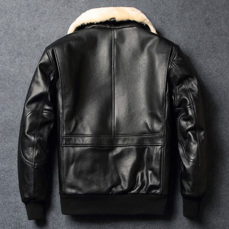 Men's Air Force A-2 Black Leather Pilot Jacket.