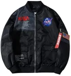 NASA Ma-1 Military Black Flight Jacket