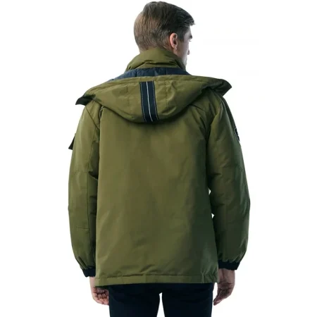 Orolay Men's Warm Green Parka Jacket With Detachable Hood.