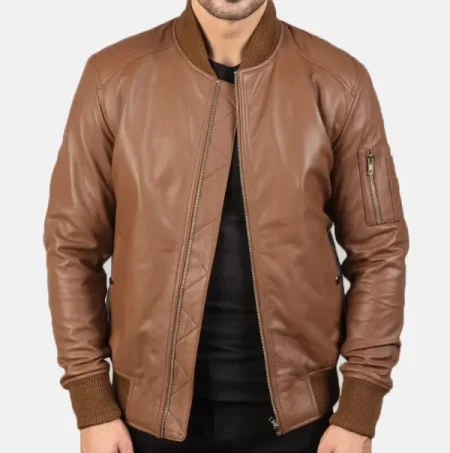 Remington Ma-1 Brown Leather Bomber Jacket