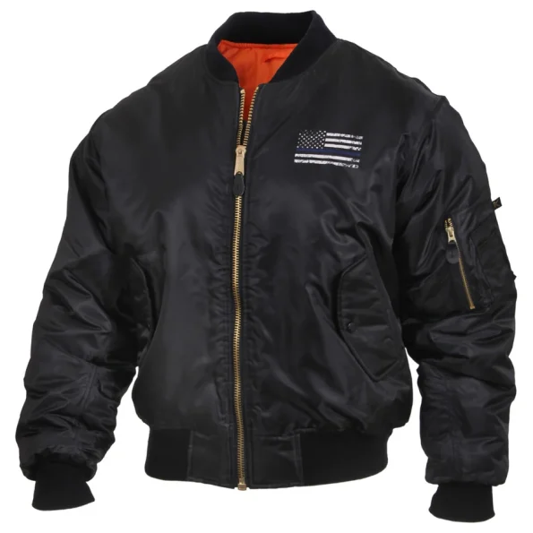 Rothco Thin Blue Line Flag Ma-1 Flight Jacket
