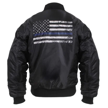 Rothco Thin Blue Line Flag Ma-1 Flight Jacket.
