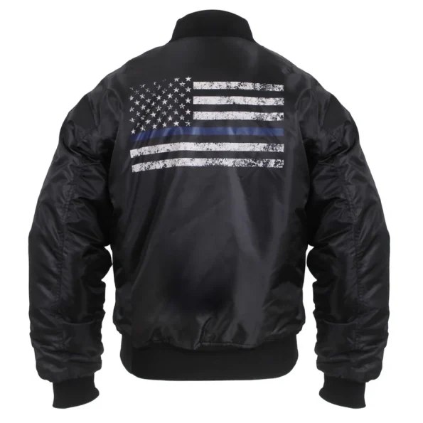 Rothco Thin Blue Line Flag Ma-1 Flight Jacket.
