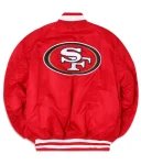 San Francisco 49ers Ma-1 Red Bomber Full-zip Satin Jacket