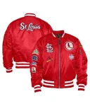 St. Louis Cardinals Ma-1 Full-zip Red Satin Bomber Jacket