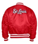 St. Louis Cardinals Ma-1 Full-zip Red Satin Bomber Jacket