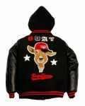 Top Gun Kids The Goat Black With Red Stripe Varsity Jacket
