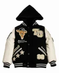 Top Gun Kids The Goat Navy Blue And White Varsity Jacket