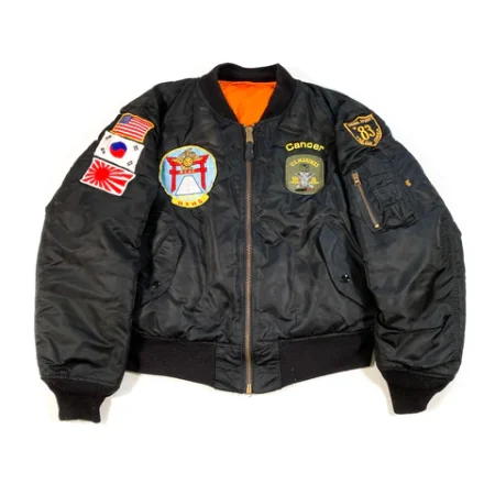 Vintage 1983 Marine Tour USMC Korea Alpha Ma-1 Military Black Jacket