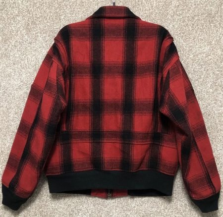 Vintage Schott Wool Plaid G-1 Red Bomber Jacket.