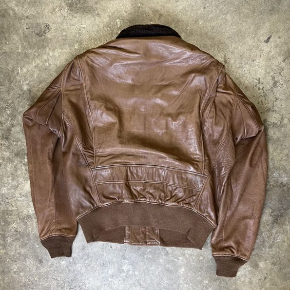Vintage U.s Navy G-1 Brown Leather Flight Jacket.
