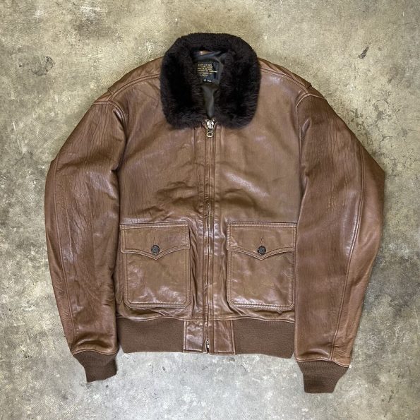 Vintage U.s Navy G-1 Brown Leather Flight Jacket