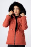 Women’s Forestblu Maroon Hood Parka Jacket