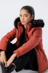 Women’s Forestblu Maroon Hood Parka Jacket