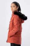 Women’s Forestblu Maroon Hood Parka Jacket