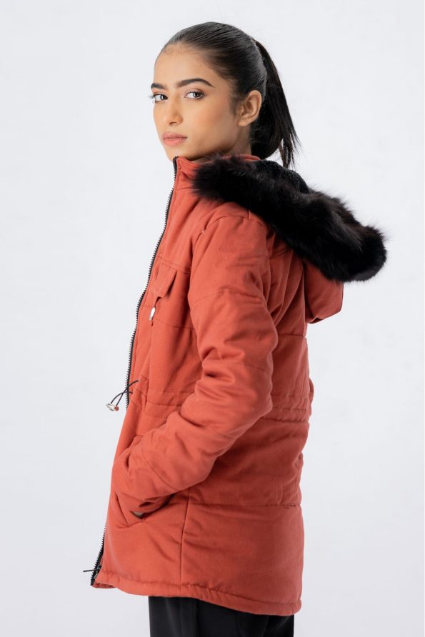 Women's Forestblu Maroon Parka Jacket