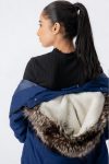 Women’s Forestblu Navy Blue Hood Parka Jacket