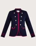 Women's Megan Navy Blue Military Parade Jacket