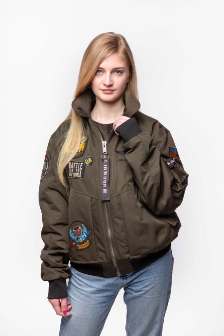 Women's Ua Sky Aces Khaki Bomber Jacket
