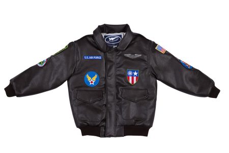 Youth WWII A-2 Style Brown Leather Bomber Jacket