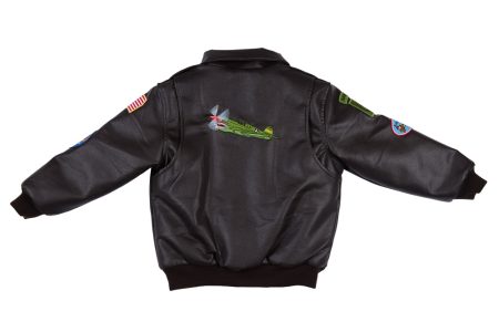 Youth WWII A-2 Style Brown Leather Bomber Jacket.