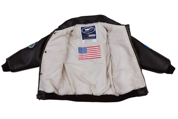 Youth WWII A-2 Style Brown Leather Jacket