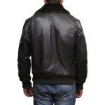 A-2 Aviator Flying Black Leather Bomber Jacket