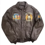 A-2 Brown Leather Flight Bomber Barons Jacket