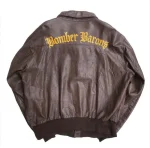 A-2 Brown Leather Flight Bomber Barons Jacket