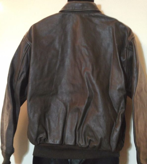 A-2 Brown Leather Flight Bomber Jacket.