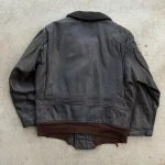 Atkron 85 Vintage G-1 Patches Black Leather Flight Jacket