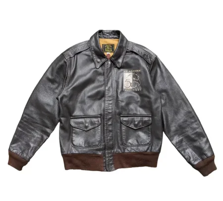 Avirex A-2 50th Aniversary Us Air Force Brown Leather Jacket.