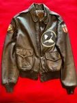 Avirex A-2 Force Repo Painted Black Leather Jacket