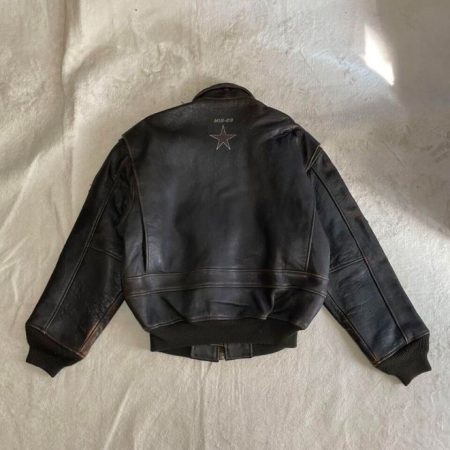 Avirex G-1 Black Leather Bomber Jacket.