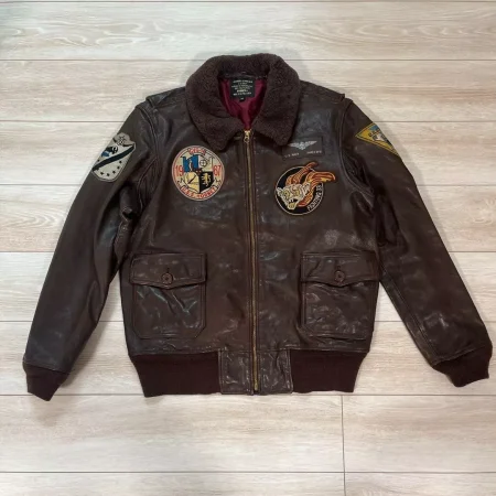Avirex G-1 Brown Leather Flight Bomber Jacket