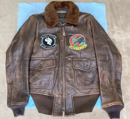 Avirex G-1 Brown Leather Flight Bomber Jacket