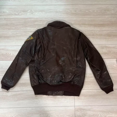 Avirex G-1 Brown Leather Flight Bomber Jacket.
