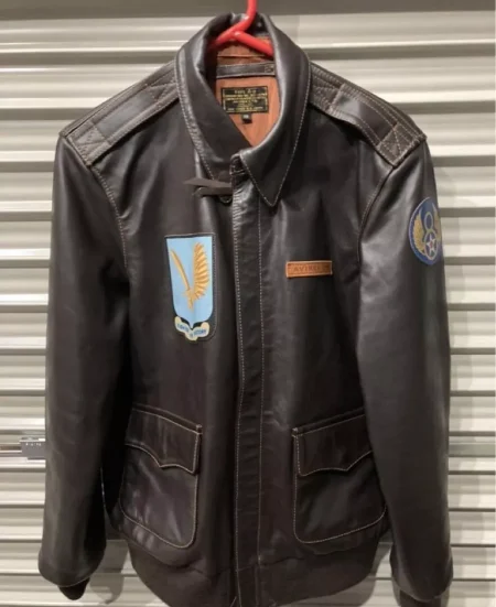 Avirex Glamorous Glen III A-2 Brown Leather Jacket.