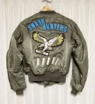 Avirex Ma-1 Shark Hunters Eagle Patch Embroidered Flight Bomber Jacket
