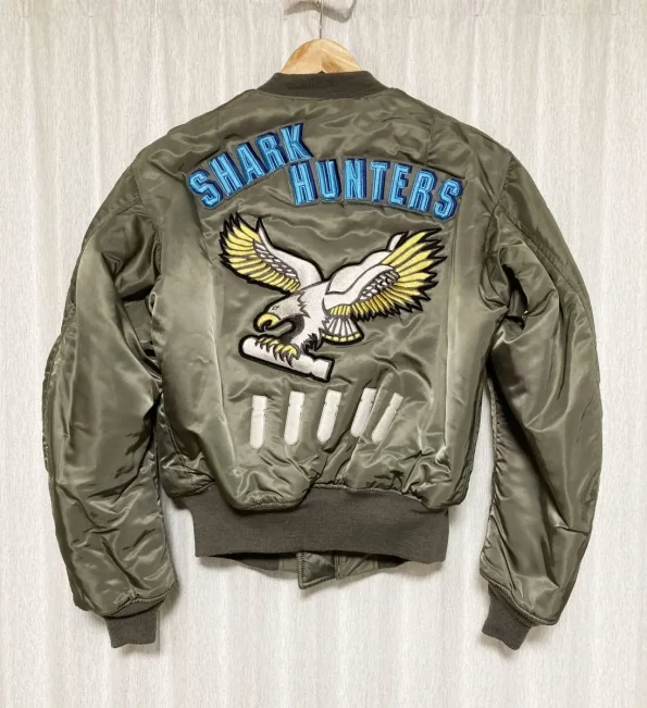 Avirex Ma-1 Shark Hunters Eagle Patch Embroidered Flight Bomber Jacket