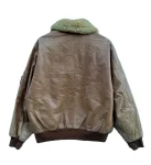 Avirex New York G-1 Brown Leather Jacket With Fur