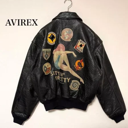 Avirex Sittin Pretty A-2 Flight Black Leather Jacket